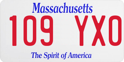 MA license plate 109YX0
