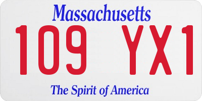 MA license plate 109YX1