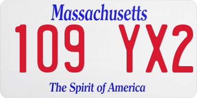 MA license plate 109YX2