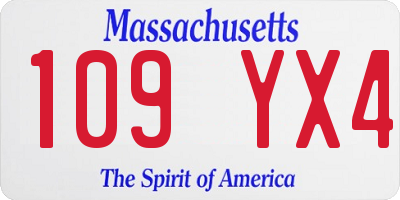 MA license plate 109YX4
