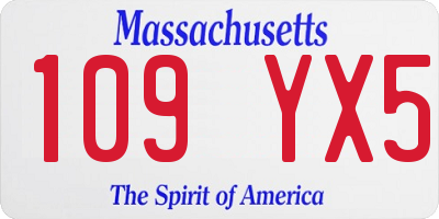 MA license plate 109YX5