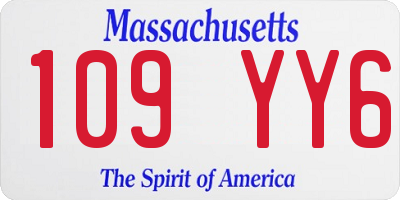MA license plate 109YY6