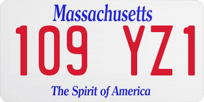 MA license plate 109YZ1