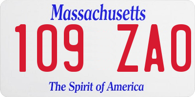 MA license plate 109ZA0