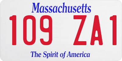 MA license plate 109ZA1