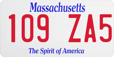 MA license plate 109ZA5