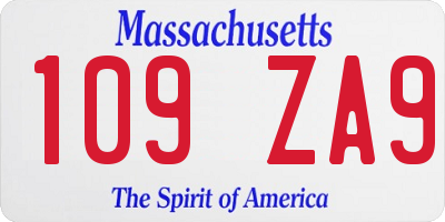 MA license plate 109ZA9