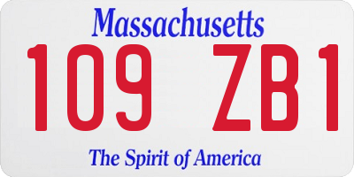MA license plate 109ZB1