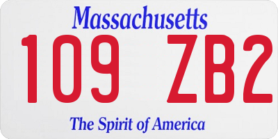 MA license plate 109ZB2
