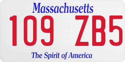 MA license plate 109ZB5
