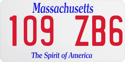 MA license plate 109ZB6