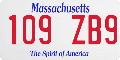 MA license plate 109ZB9