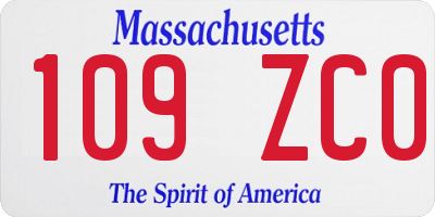 MA license plate 109ZC0
