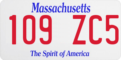 MA license plate 109ZC5
