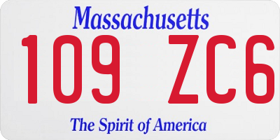 MA license plate 109ZC6