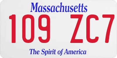 MA license plate 109ZC7