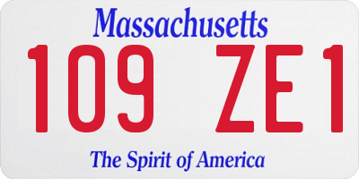 MA license plate 109ZE1