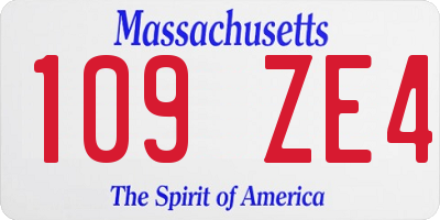 MA license plate 109ZE4