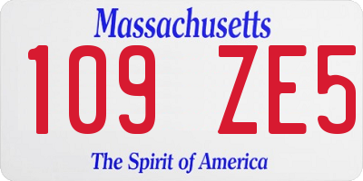 MA license plate 109ZE5