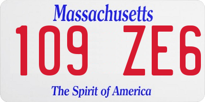 MA license plate 109ZE6