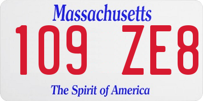 MA license plate 109ZE8