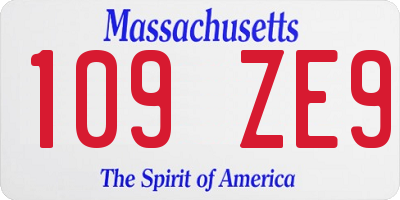 MA license plate 109ZE9