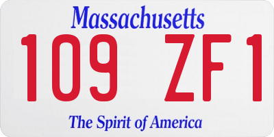 MA license plate 109ZF1