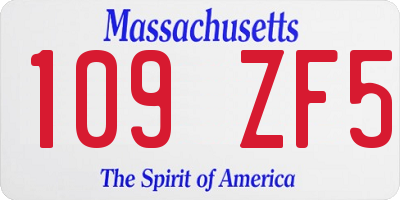 MA license plate 109ZF5