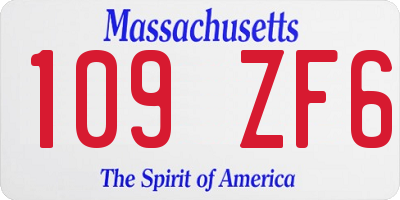 MA license plate 109ZF6