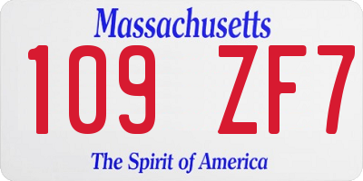MA license plate 109ZF7