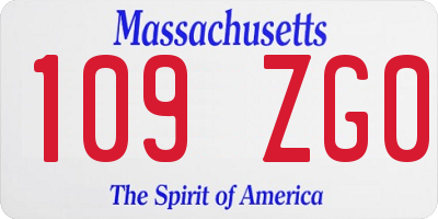 MA license plate 109ZG0