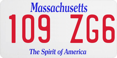 MA license plate 109ZG6