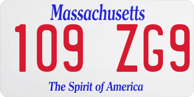 MA license plate 109ZG9