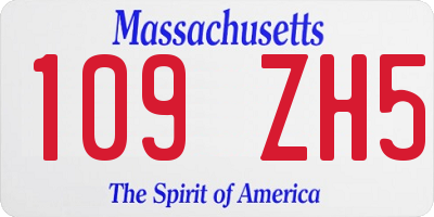 MA license plate 109ZH5