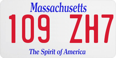 MA license plate 109ZH7