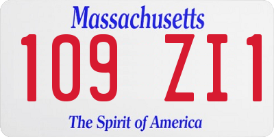 MA license plate 109ZI1