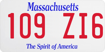 MA license plate 109ZI6