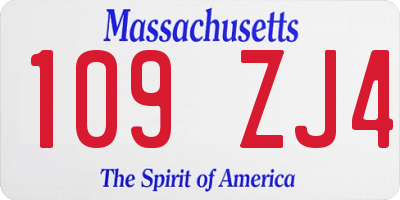 MA license plate 109ZJ4