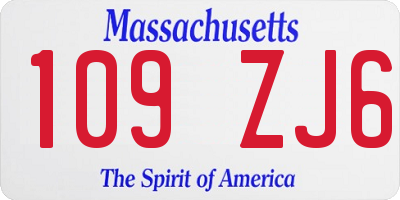 MA license plate 109ZJ6