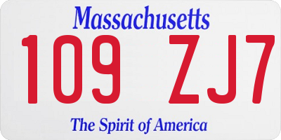 MA license plate 109ZJ7