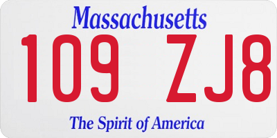 MA license plate 109ZJ8