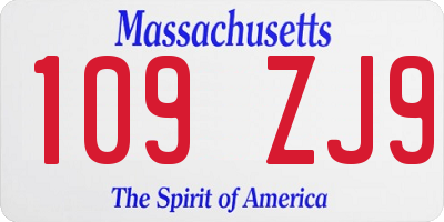 MA license plate 109ZJ9