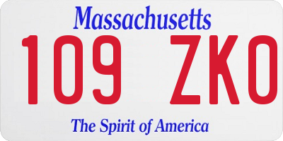 MA license plate 109ZK0