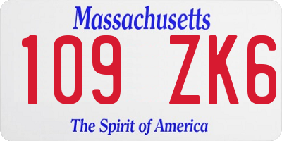MA license plate 109ZK6