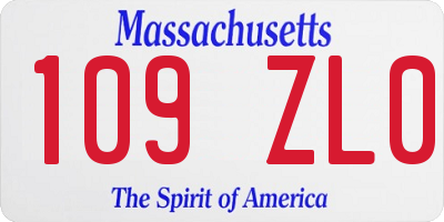 MA license plate 109ZL0
