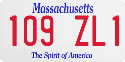 MA license plate 109ZL1