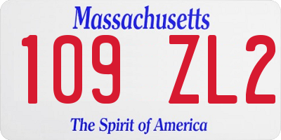 MA license plate 109ZL2