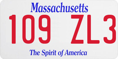MA license plate 109ZL3