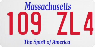 MA license plate 109ZL4