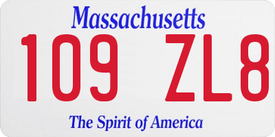 MA license plate 109ZL8